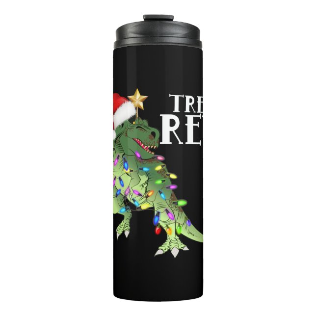 TREE REX WEIHNACHTSMANNMÜTZE DINOSAUR CHRISTMAS LI THERMOSBECHER (Vorderseite)