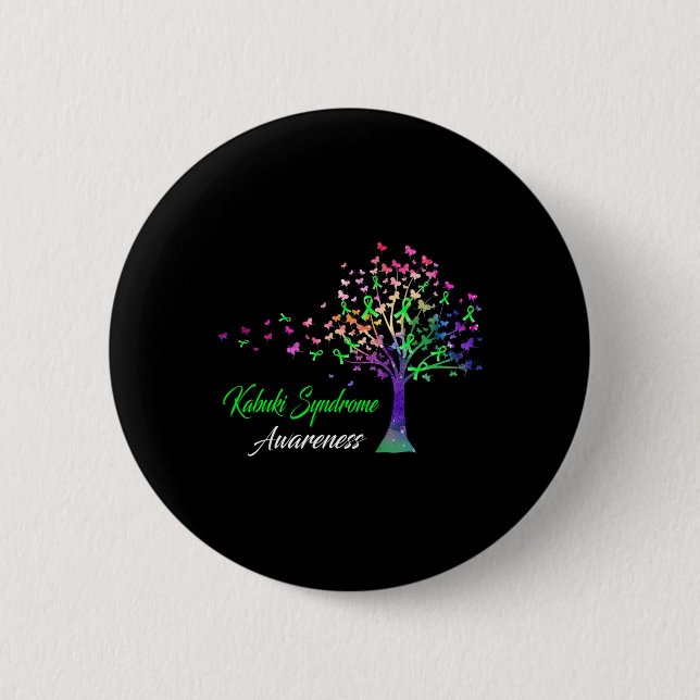 Tree Ribbon Kabuki Syndrome Awareness Button (Vorderseite)