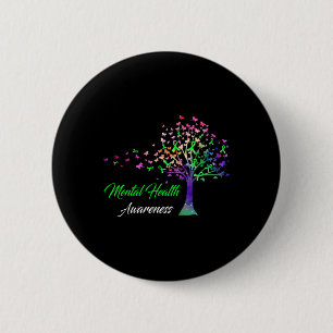 Tree Ribbon Mental Health Awareness Button
