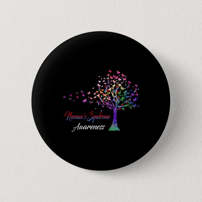 Tree Ribbon Noonans Syndrom Bewusstsein Button (Vorderseite)