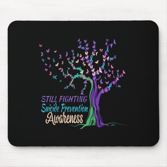 Tree Ribbon Still Fighting Suicide Prevention Awar Mousepad (Vorne)