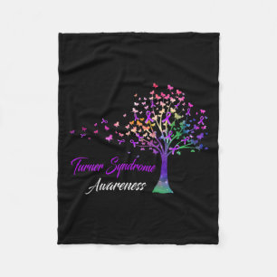 Tree Ribbon Turner Syndrome Awareness Fleecedecke