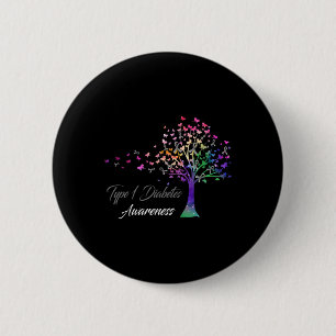 Tree Ribbon Typ 1 Diabetes Button