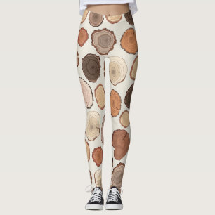 Tree Rings Forest Doodle Muster Leggings
