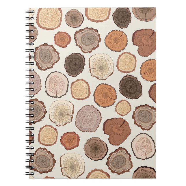 Tree Rings Forest Doodle Muster Notizblock (Vorderseite)