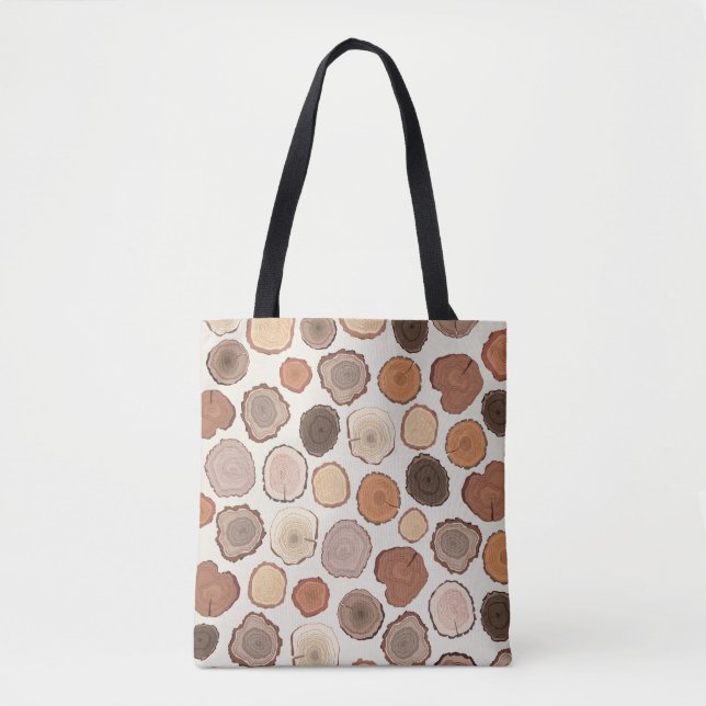 Tree Rings Forest Doodle Muster Tasche (Vorderseite)