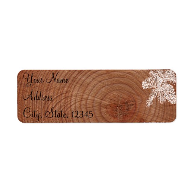 Tree Rings Rustic Country Wedding Label (Vorne)