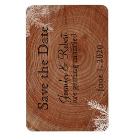 Tree Rings Rustic Country Wedding Save the Date Magnet