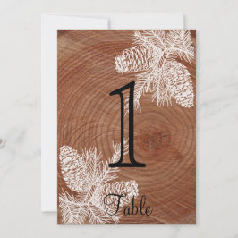 Tree Rings Rustic Country Wedding Tischnummer
