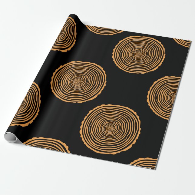 Tree Rings Seamless Pattern. Saw cut tree trunk ba Geschenkpapier (Ungerollt)