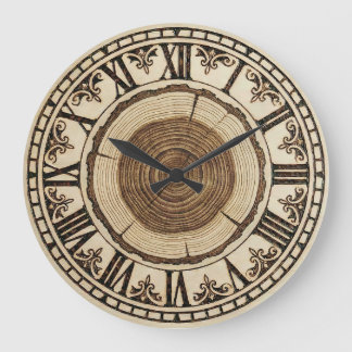 Tree Rings Wall Clock  Große Wanduhr
