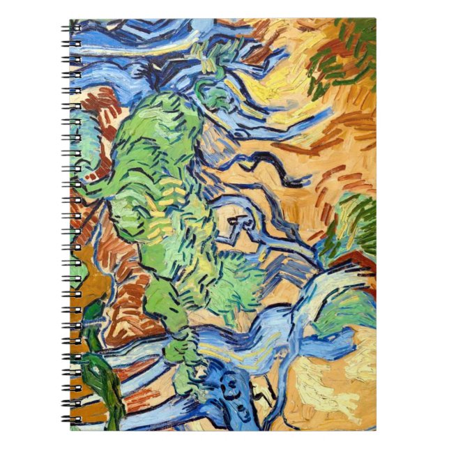Tree Roots (1890) botanische Kunst Van Gogh Spiral Notizblock (Vorderseite)