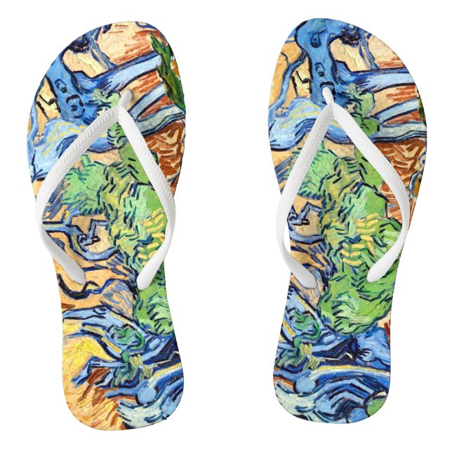 Tree Roots (1890) Van Gogh botanische Kunst unisex Flip Flops (Fußbett)