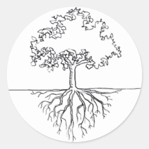 Tree Roots Runder Aufkleber