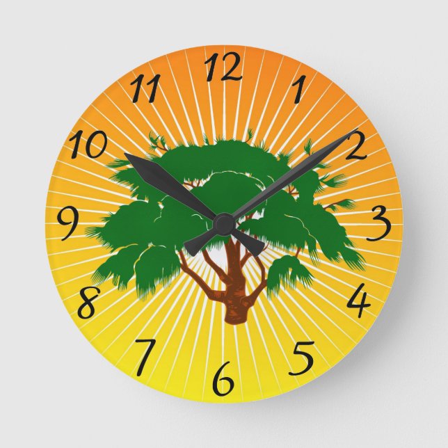 Tree Round Clock Runde Wanduhr (Vorderseite)