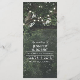 Tree-Rustic Woodland Hochzeitsprogramm für String Programm