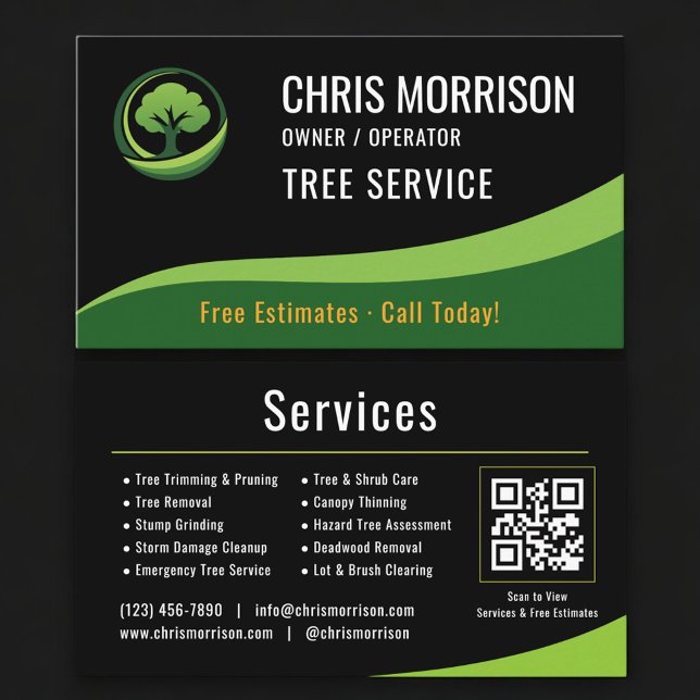 Tree Service Arborist QR Code Visitenkarte (Von Creator hochgeladen)