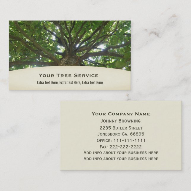 Tree Service Business Card Visitenkarte (Vorne/Hinten)