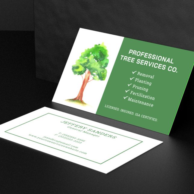 Tree Service Company Business Card Visitenkarte (Von Creator hochgeladen)