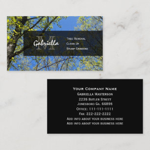 Tree Service Monogram Business Cards Visitenkarte