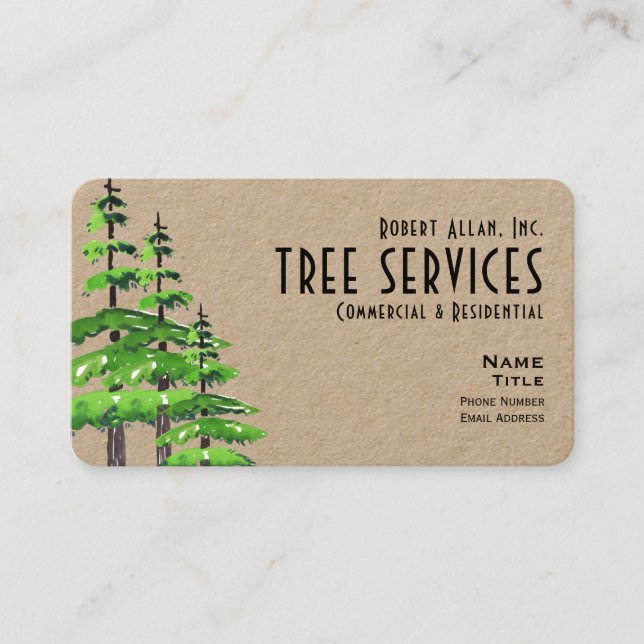 Tree Services Kraft Visitenkarte (Vorderseite)