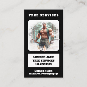 *~* Tree Services Lumber Jack Tree Man QR Visitenkarte