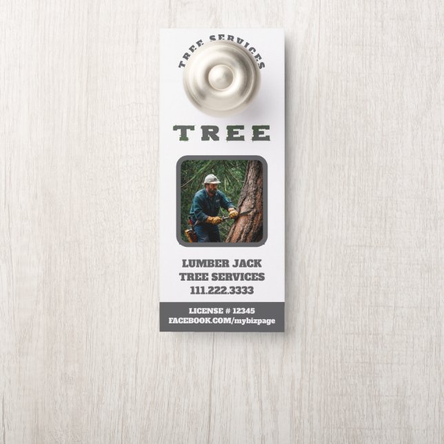 *~* Tree ServicesLumber Jack QR Tür Türanhänger (Auf Knauf)