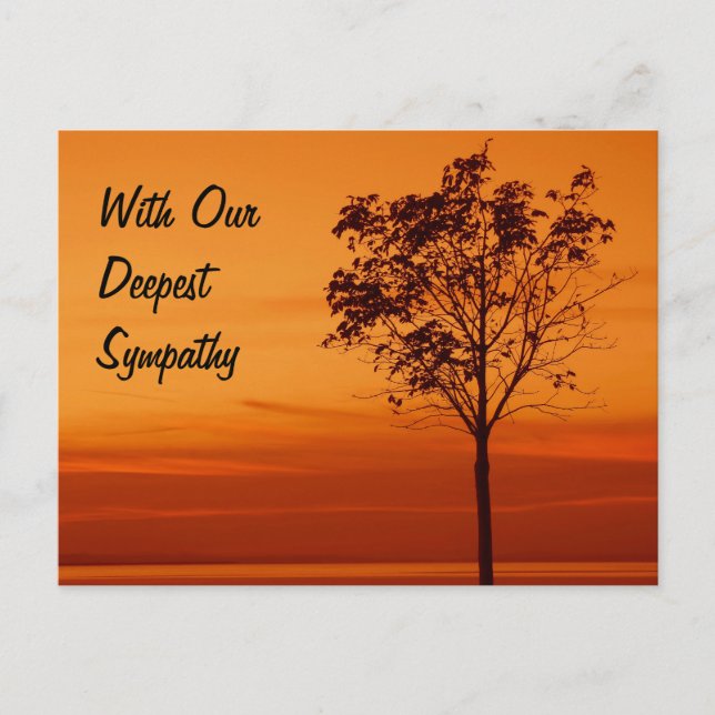 Tree-Silhouette im Sunset-Beileid - Postkarte (Vorderseite)
