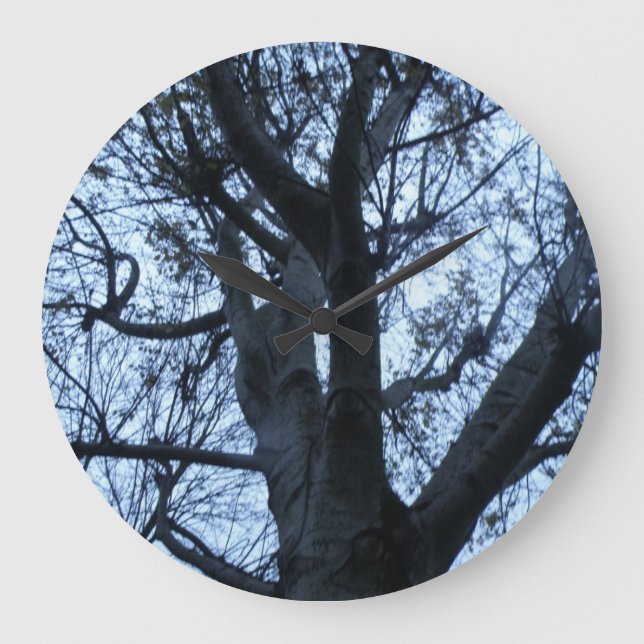 Tree Silhouette Photograph Wall Clock Große Wanduhr (Vorderseite)