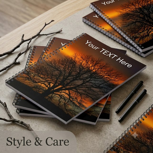 Tree Silhouette Sunset Unique Notebook Notizblock (Tree Silhouette Sunset Unique Notebook)