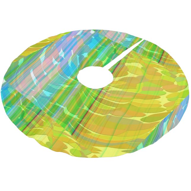 Tree Skirt (Brushed Poly) Made in USA Edelsteine Polyester Weihnachtsbaumdecke (Schrägansicht)