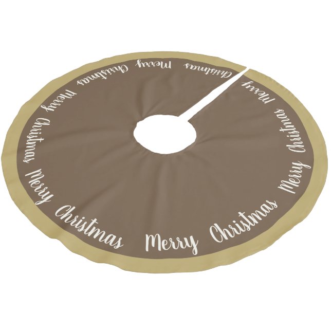 Tree Skirt-frohe Weihnachten Polyester Weihnachtsbaumdecke (Schrägansicht)