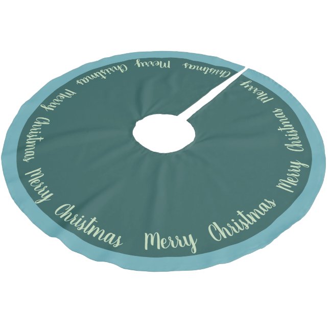 Tree Skirt-frohe Weihnachten Polyester Weihnachtsbaumdecke (Schrägansicht)
