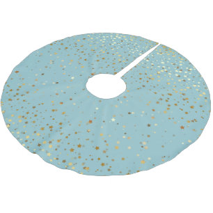 Tree Skirt-Gold Stars Polyester Weihnachtsbaumdecke