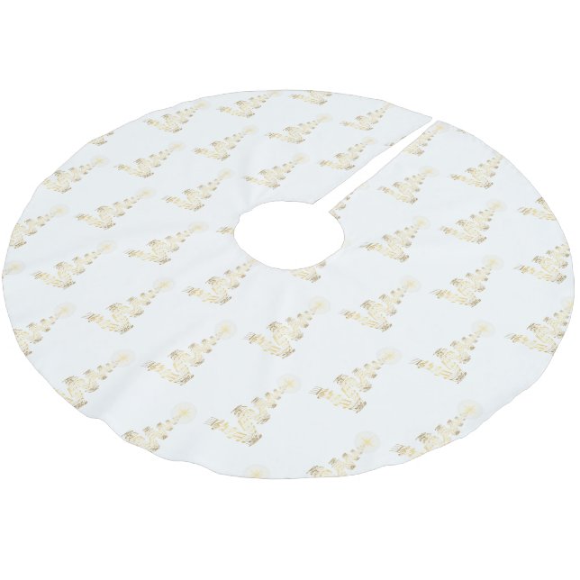 Tree Skirt-Musiknoten Tree Polyester Weihnachtsbaumdecke (Schrägansicht)