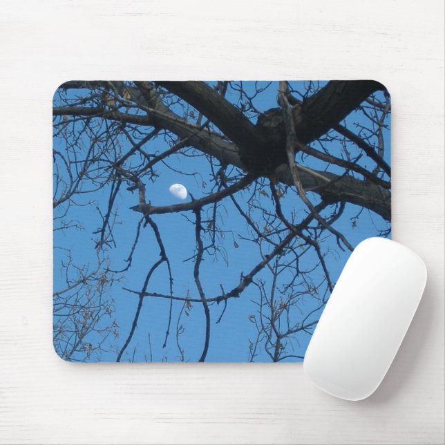 Tree Sky Moon Mouse Pad Mousepad (Mit Mouse)