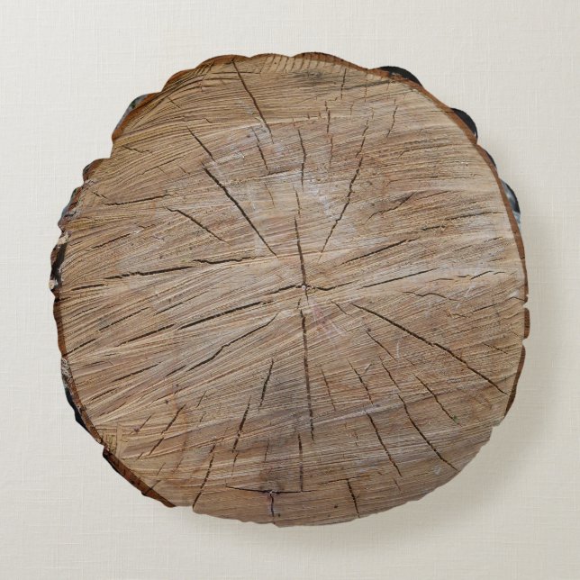 Tree Stump Rundes Kissen (Vorderseite)
