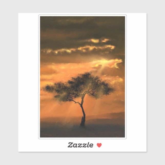 Tree Sunams Sunrise Sticker (Blatt)