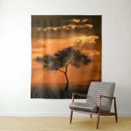 Tree Sunams Sunrise Tapestry Wandteppich