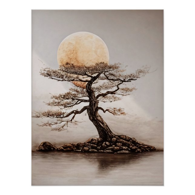 Tree Sunset Glow Poster (Vorderseite)