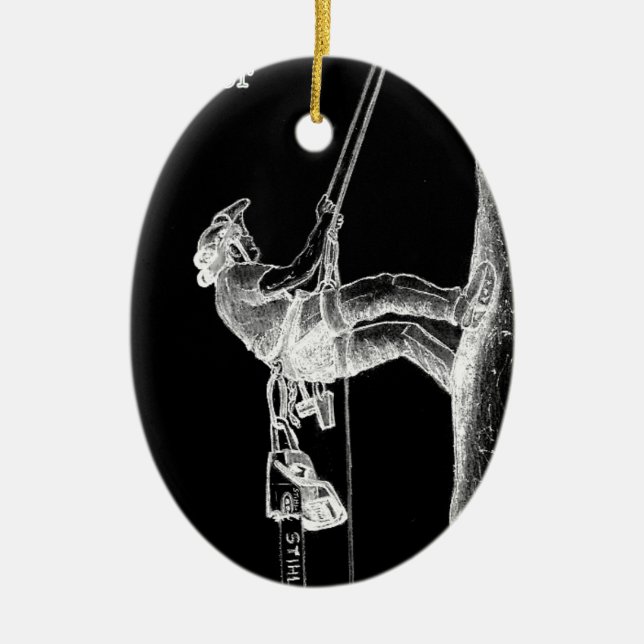 Tree Surgeon Arborist at work present Chainsaw Keramikornament (Vorne)