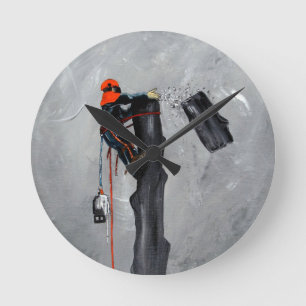 Tree Surgeon Arborist christmas present Birthday Runde Wanduhr