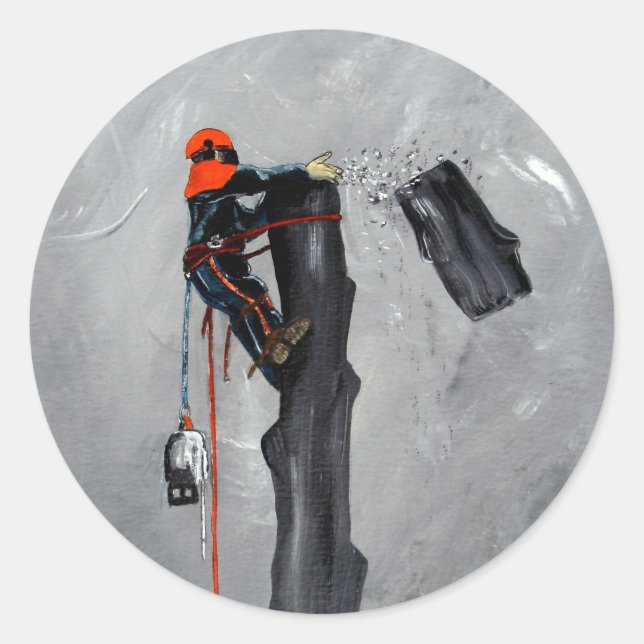 Tree Surgeon Arborist christmas present Birthday Runder Aufkleber (Vorderseite)
