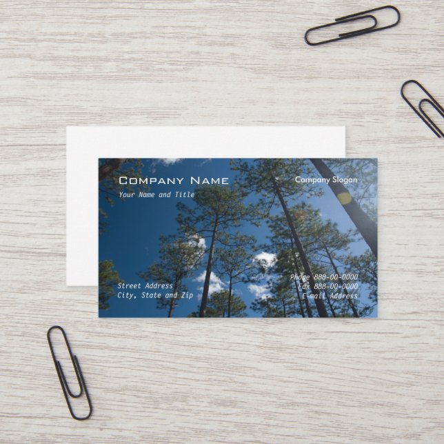 Tree Trimmer Business Card Visitenkarte (Vorderseite/Rückseite Beispiel)