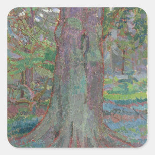 Tree Trunk, 1916 (Öl auf Leinwand) Quadratischer Aufkleber