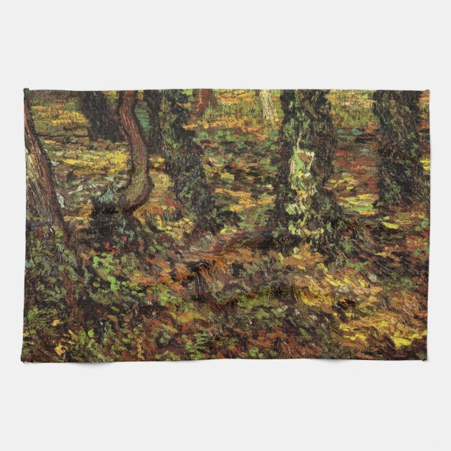 Tree Trunks with Ivy von Vincent van Gogh Geschirrtuch (Horizontal)