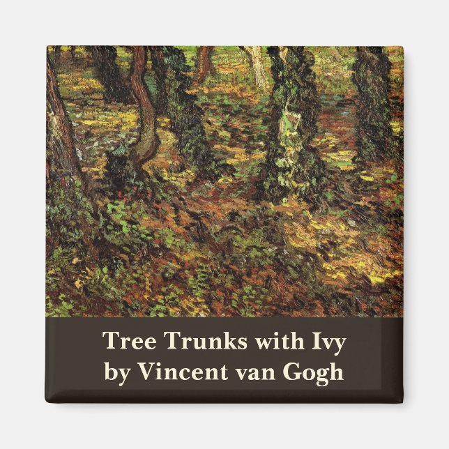 Tree Trunks with Ivy von Vincent van Gogh Magnet (Vorne)