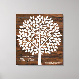 Tree Wedding Guest Book Alternative 120 Blätter Leinwanddruck
