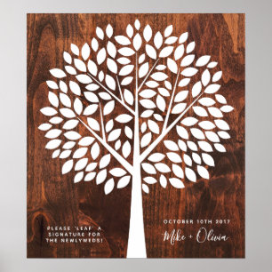 Tree Wedding Guest Book Alternative   130 Blätter Poster