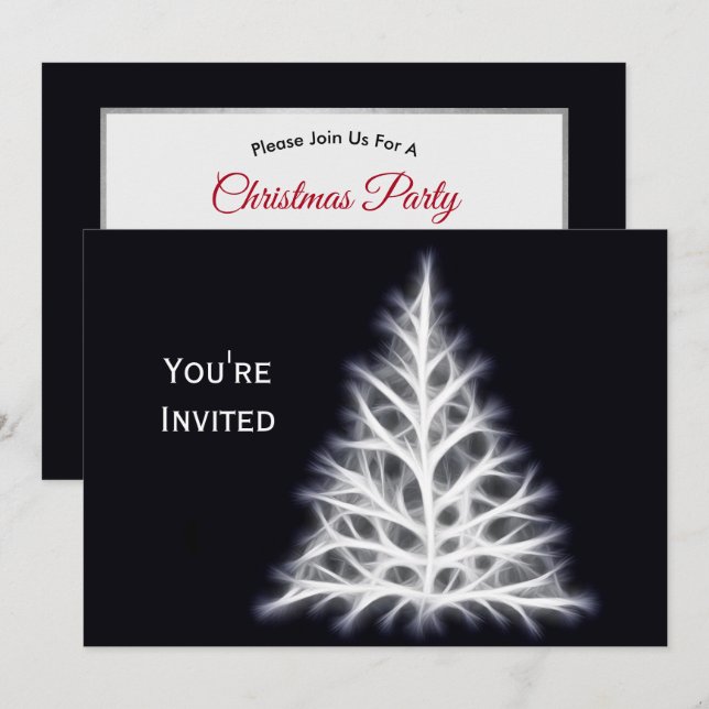 Tree White Christmas Graphic Christmas Einladung (Vorne/Hinten)